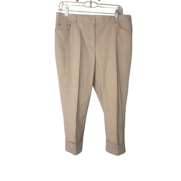 hearts of palm Pants - HEARTS OF PALM Tan Cropped Capri Sequined Pants Size 10